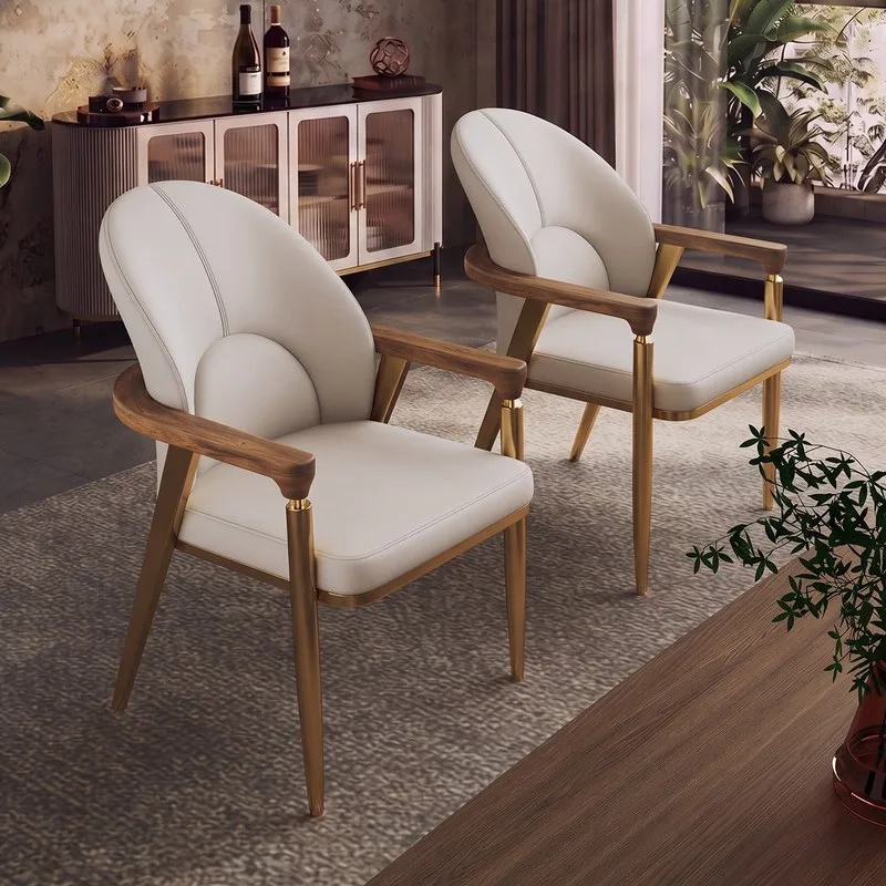 JP Leather Dining Chair Home Use Stainless photo 2