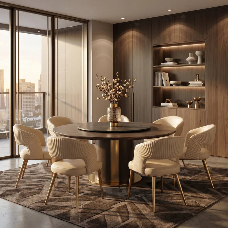 JP Luxury Dining Room Furniture Upholstered Dining photo 3
