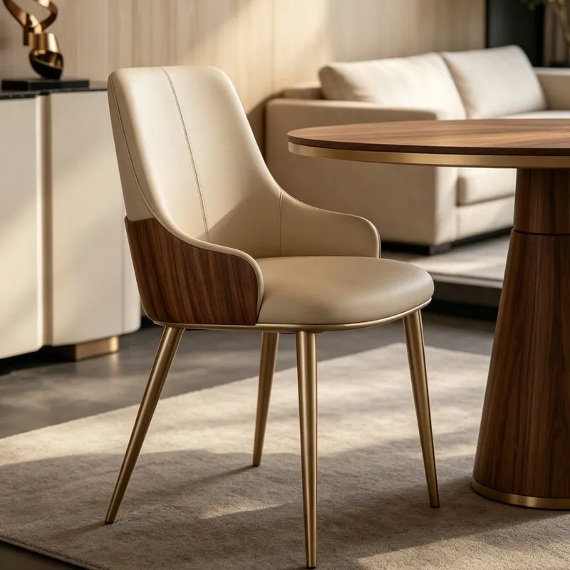 JP Luxury Upholstered Dining Chair, Ergonomic Design,