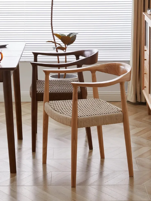 JP Modern Ash Wood Rattan Back Dining photo 3