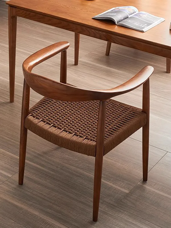 JP Modern Ash Wood Rattan Back Dining