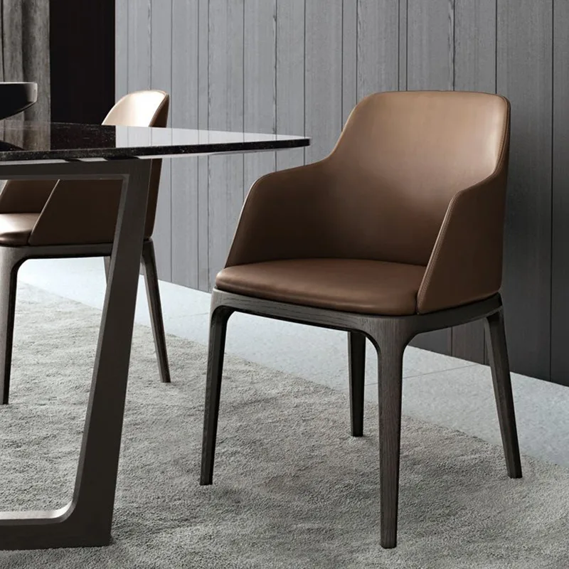 JP Modern Luxury Wooden Dining Armchair for
