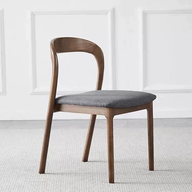 JP Modern Nordic Solid Wood Leather Upholstered