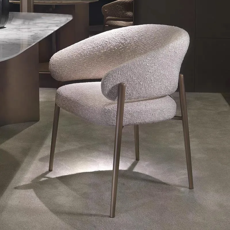 JP Modern Simple Home Lamb Velvet Dining Chair photo 2