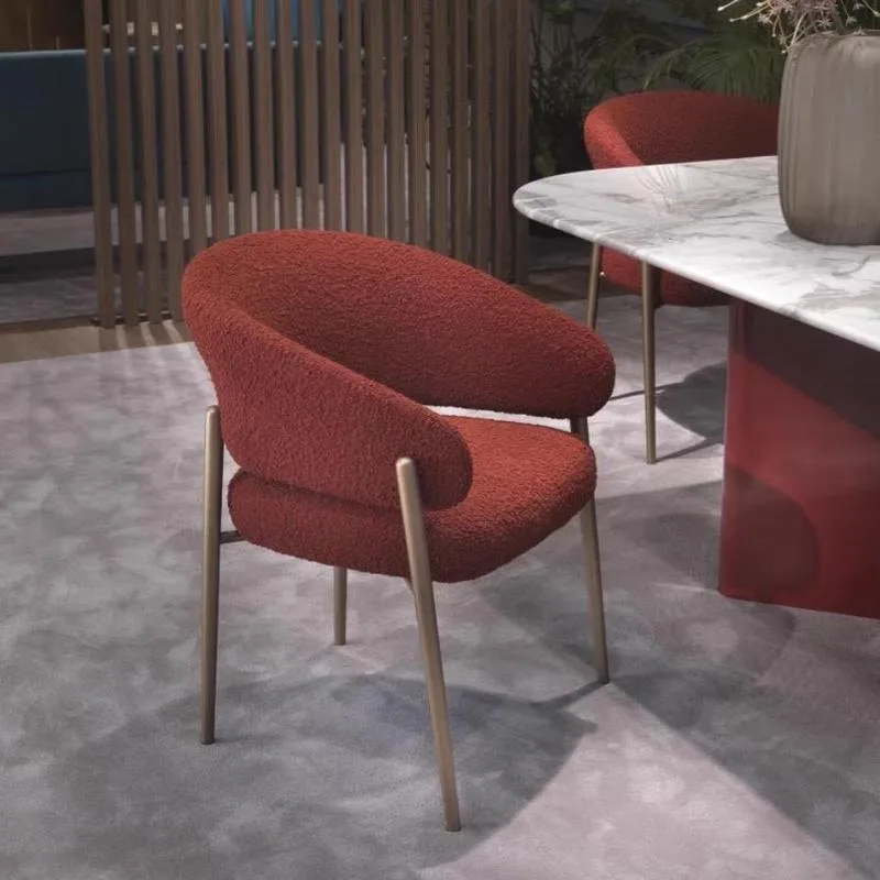 JP Modern Simple Home Lamb Velvet Dining Chair photo 3