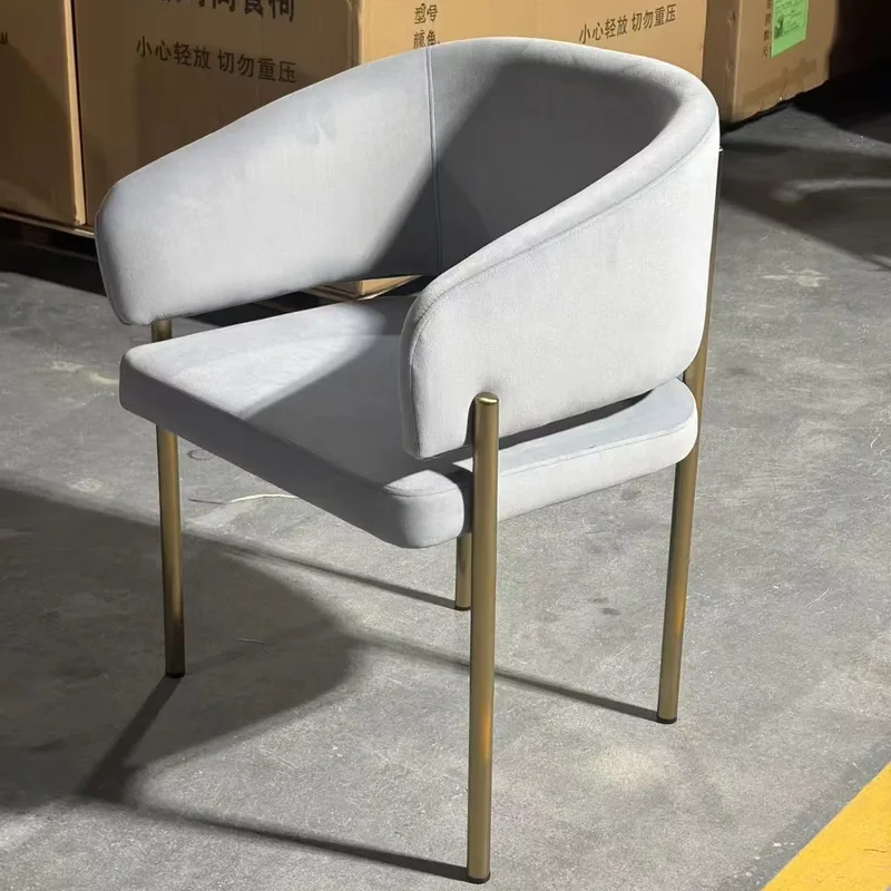 JP Modern Simple Home Lamb Velvet Dining Chair