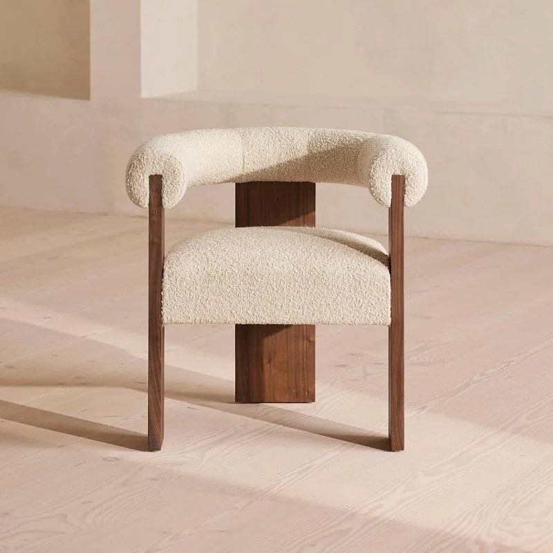 JP Modern Solid Ash Wood Dining Chair Curved