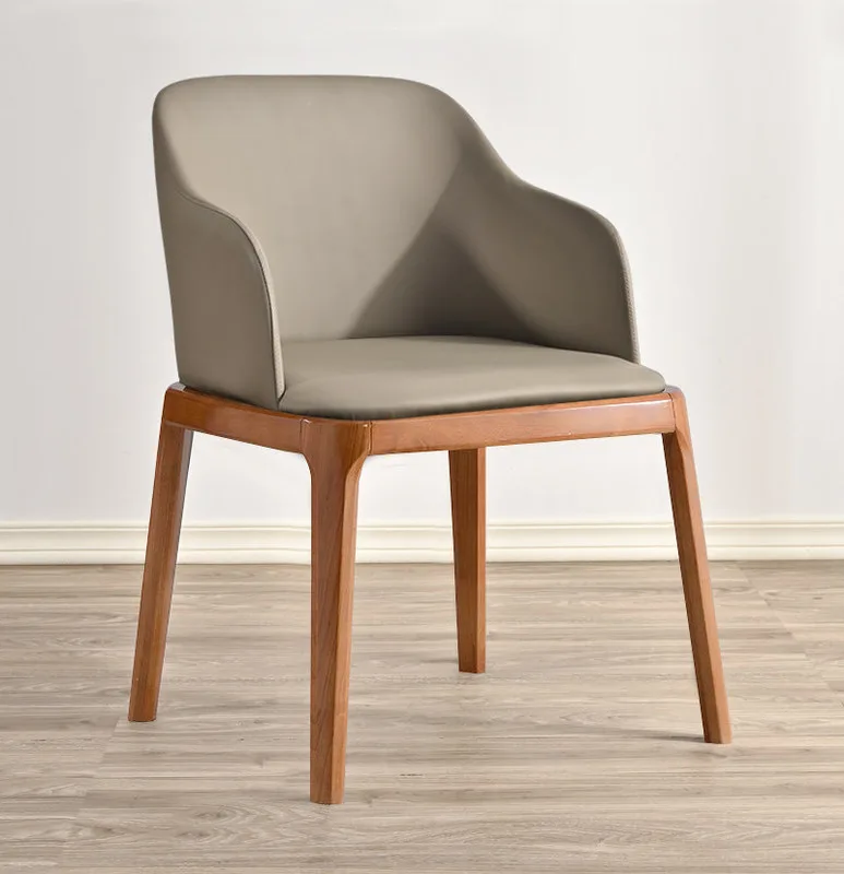 JP Modern Solid Wood Backrest Upholstered Leisure photo 3