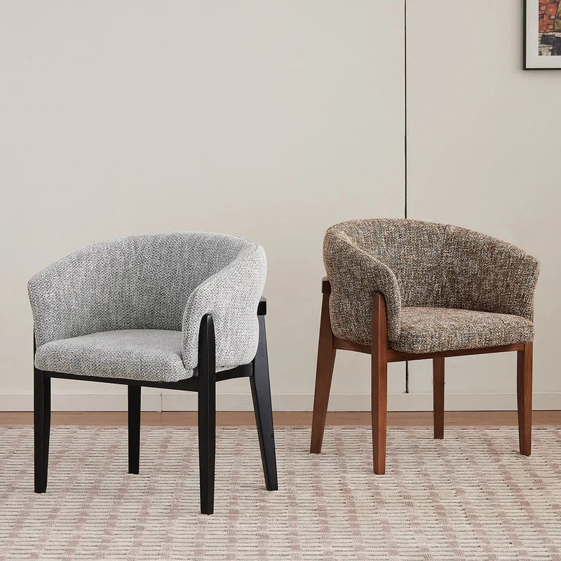 JP Modern Solid Wood Dining Chair Upholstered Fabric