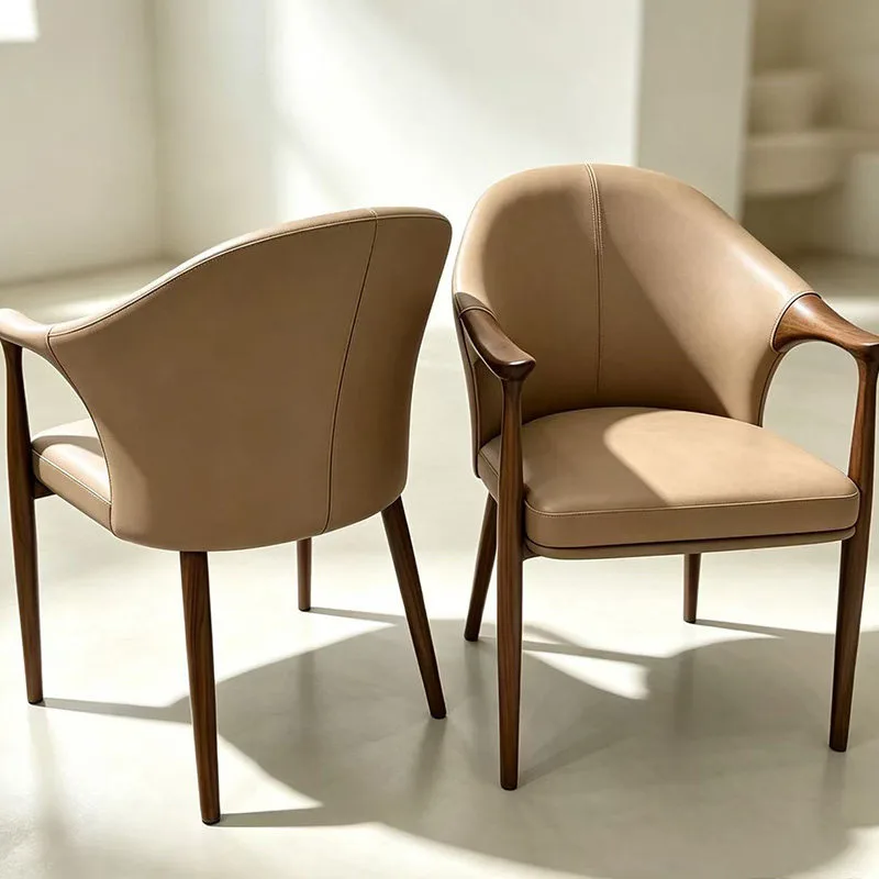 JP Modern Solid Wood Dining Chair Upholstered Faux photo 3