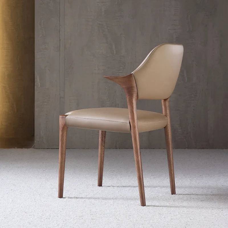 JP Modern Wooden Leather Dining Chairs Living photo 2