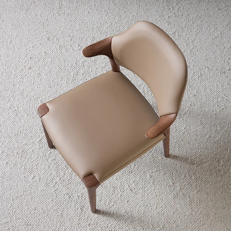 JP Modern Wooden Leather Dining Chairs Living photo 3