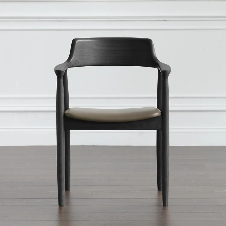 JP Nordic Black Solid Wood Dining Chair Hiroshima Ash photo 2