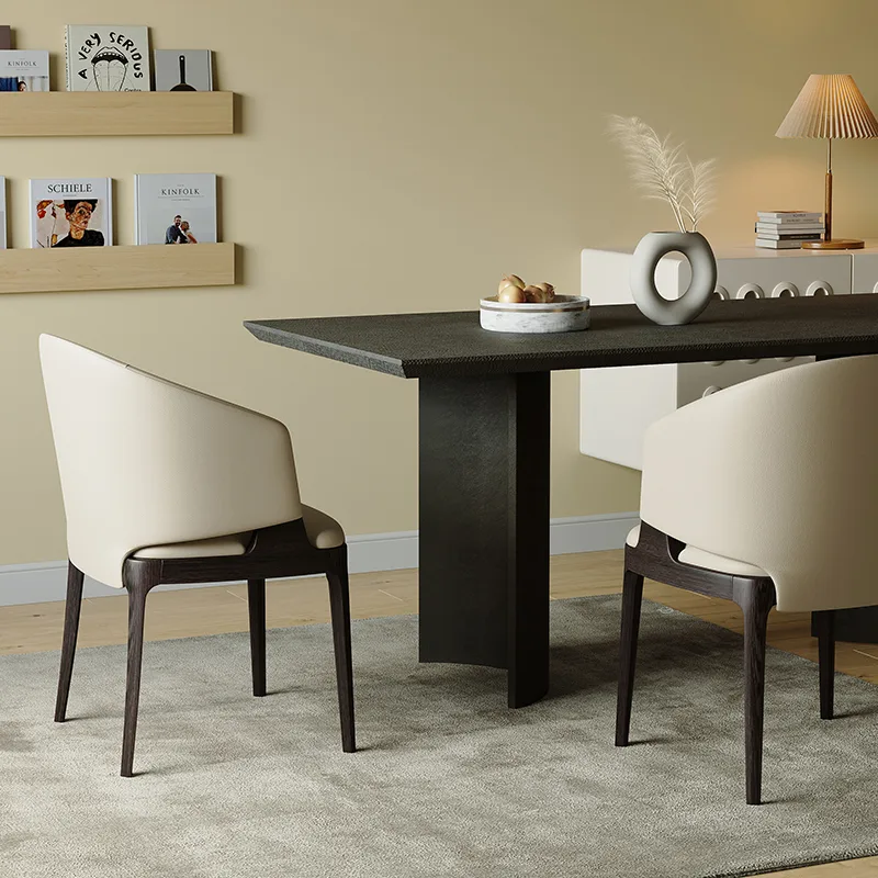 JP Nordic Light Luxury Modern Leather Dining photo 3
