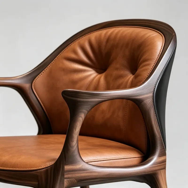 JP Nordic MinimalistWood Armchair Minimalist Home Solid photo 3