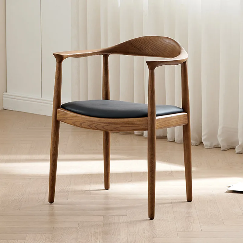JP Nordic Modern Minimalist Solid Wood Leather Restaurant