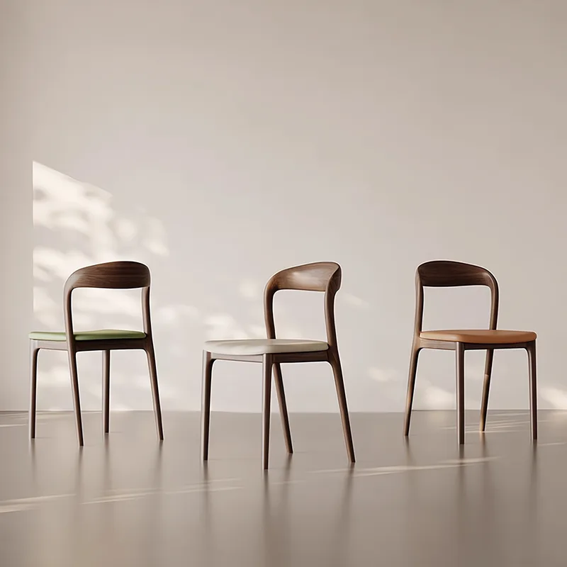 JP Nordic Modern Minimalist Solid Wood Leather Seat photo 3
