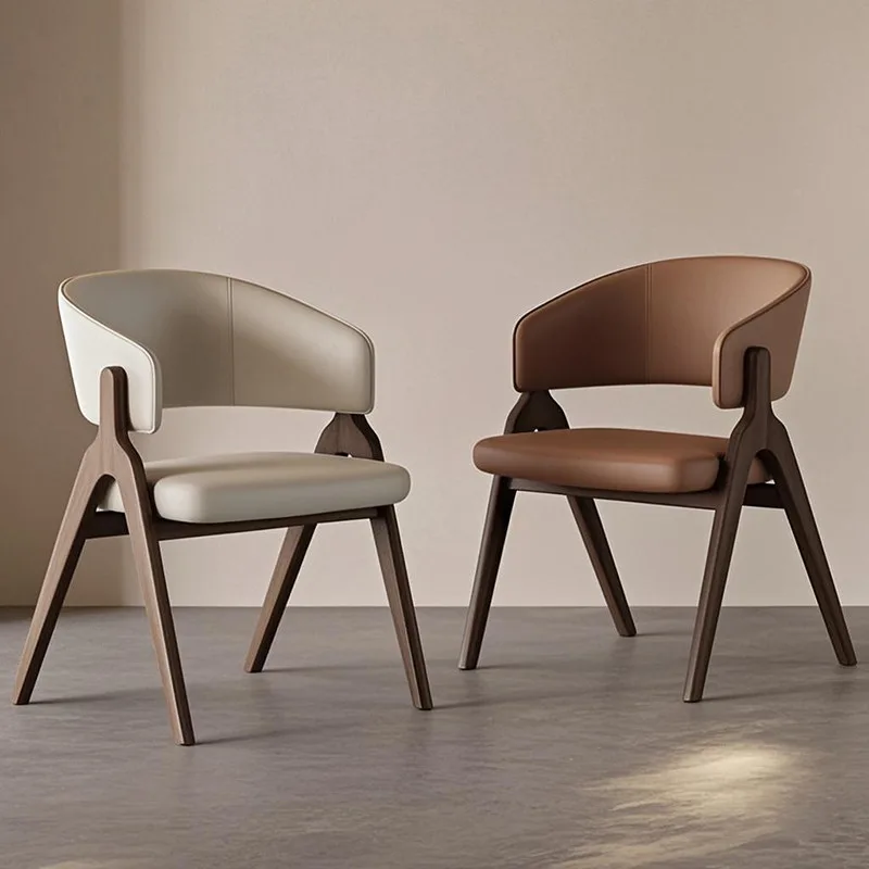 JP Nordic Solid Wood Dining Chair with Leather
