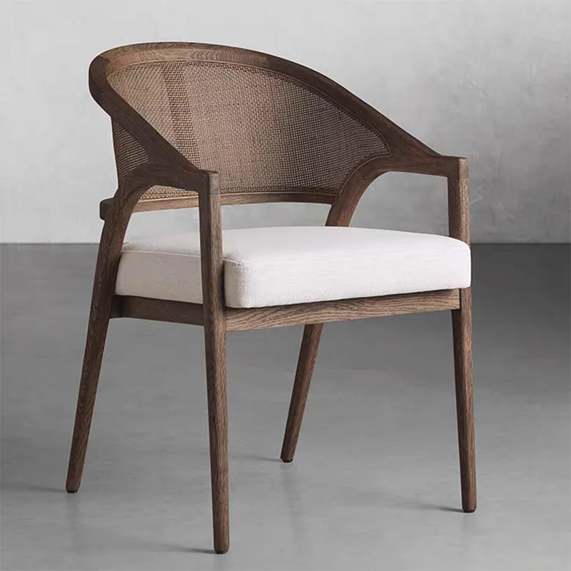 JP Nordic Solid Wood Rattan Dining Chair Home Guest photo 2