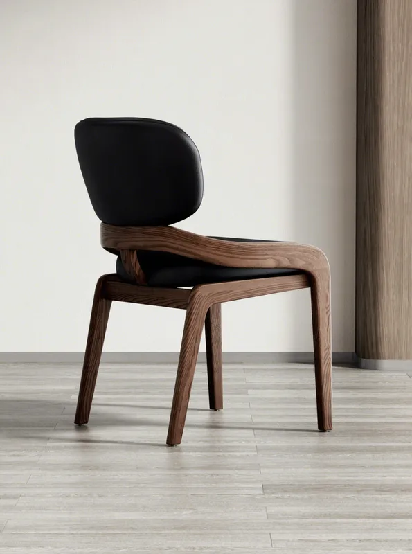 JP Nordic Style Simple Black Leather Leisure photo 2