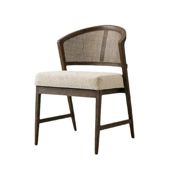 JP Nordic Style Solid Wood Dining Chair with Rattan