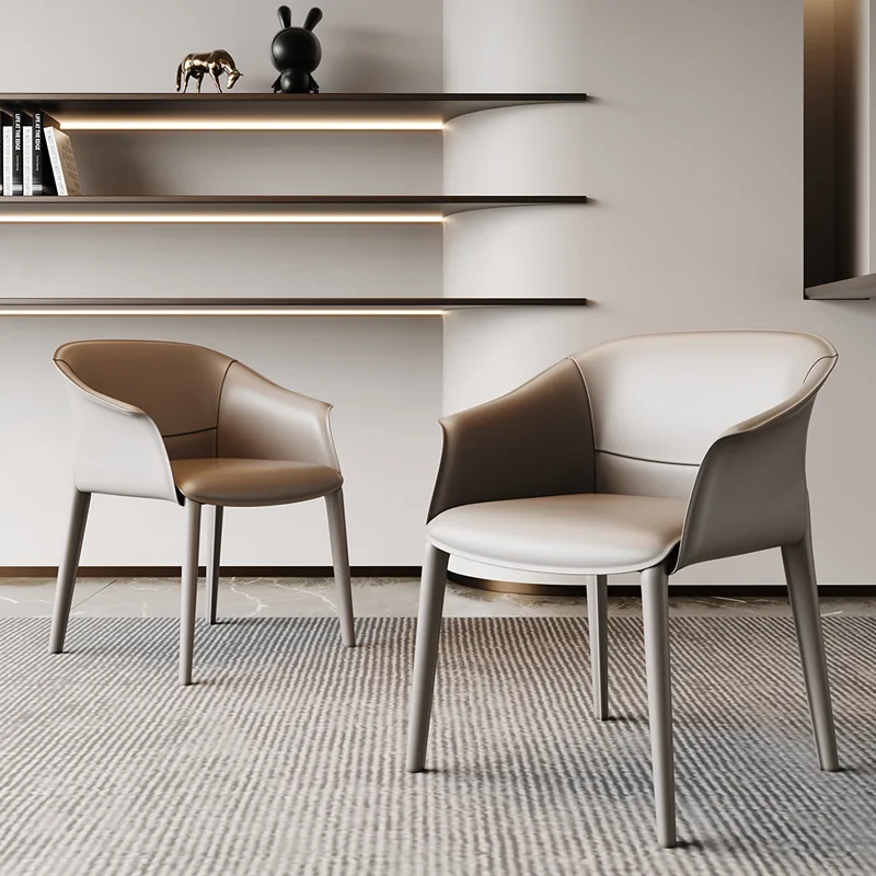 JP Saddle Leather Dining Chair Home Modern