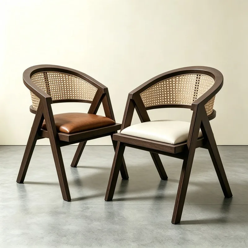 JP Solid Wood Rattan and Fabric Single photo 3