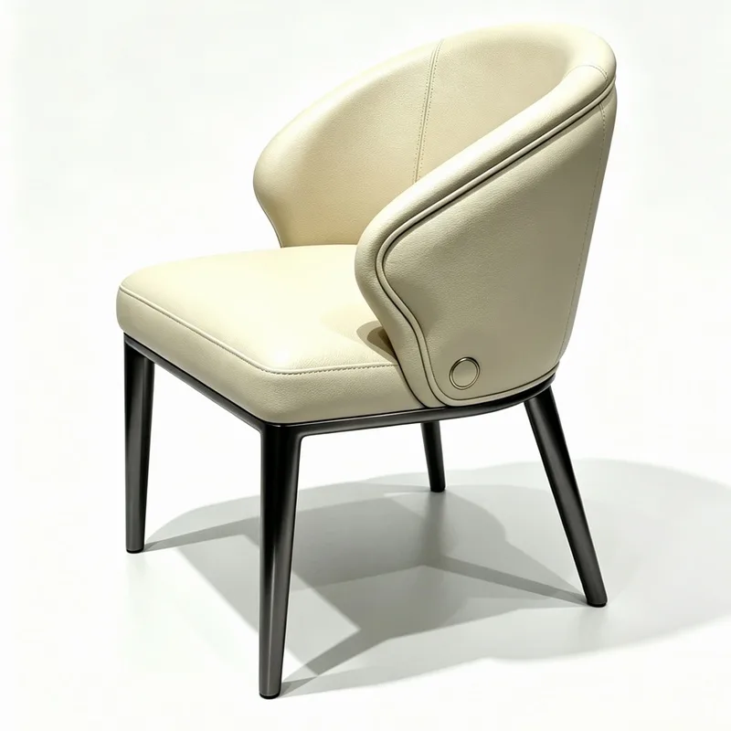 JP Minimalist Chair Metal Leather Dining Chair photo 2
