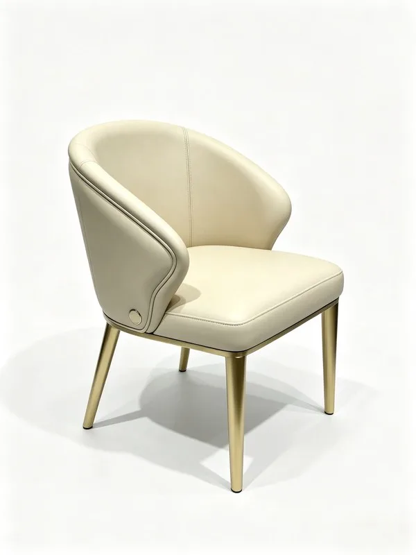 JP Minimalist Chair Metal Leather Dining Chair