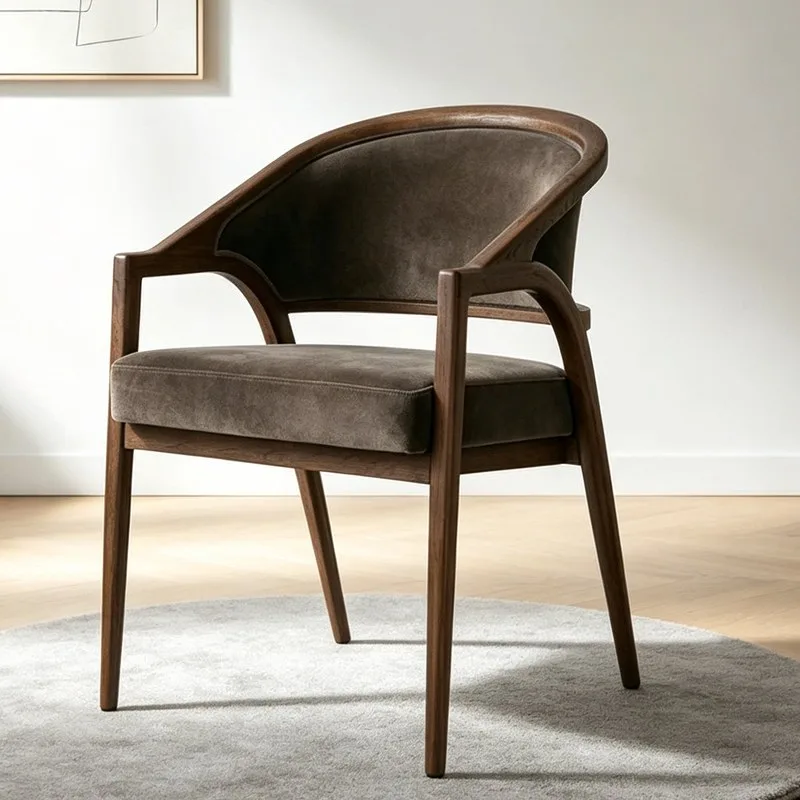 JP Luxury Modern Fabric Dining Room Chair Hotel Upholstered